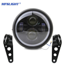 Load image into Gallery viewer, Retro 6.5 LED Motorcycle Headlight DRL Moto Headlamp Bracket Angel Ring Hi&amp;Lo Beam Bulb for Harley Sportster Cafe Racer Bobber