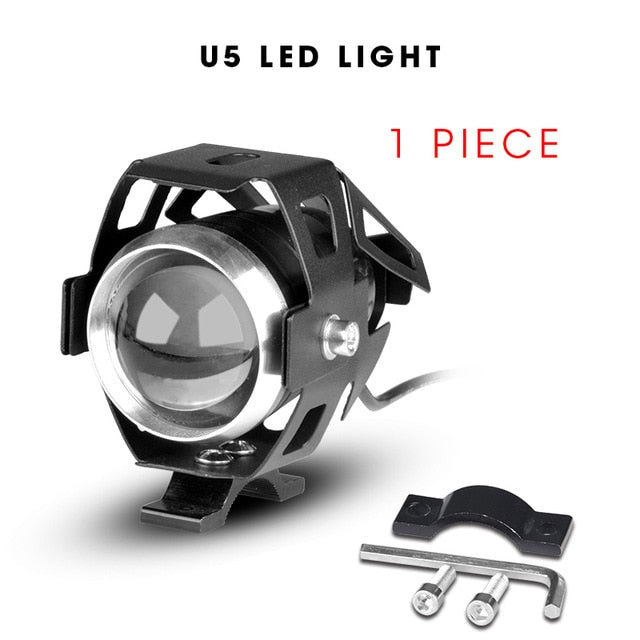 Motorcycle Headlights U5 led moto light DRL Headlamp Motorbike auxiliary Lamp Fog Spotlights Universal For suzuki ltz 400 12V
