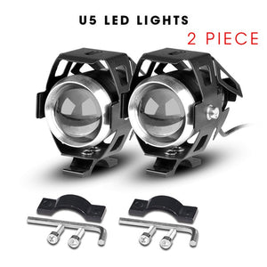 Motorcycle Headlights U5 led moto light DRL Headlamp Motorbike auxiliary Lamp Fog Spotlights Universal For suzuki ltz 400 12V